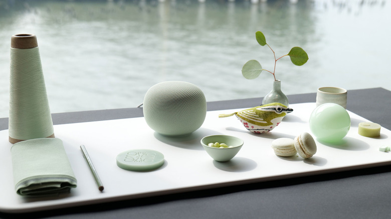The new Google Home speaker in jade.