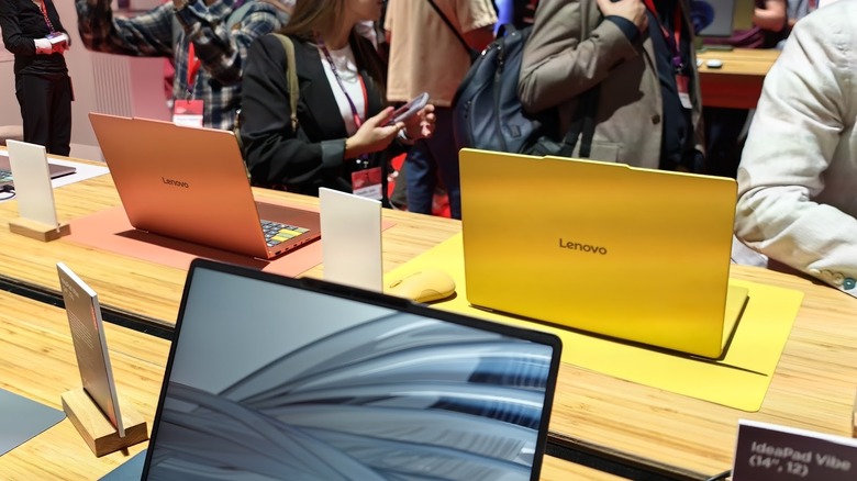 Lenovo's IdeaPad Vibe in orange and yellow.