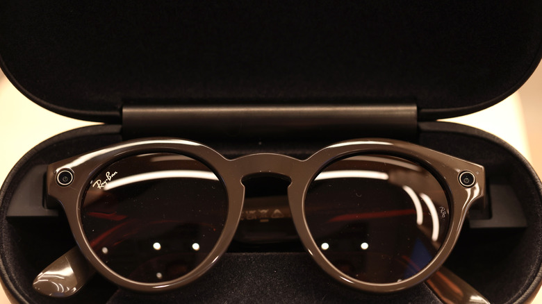 Ray-Ban Smart Glasses displayed in their case.