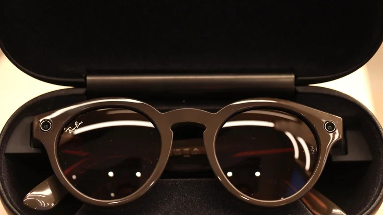 Ray-Ban Smart Glasses displayed in their case.