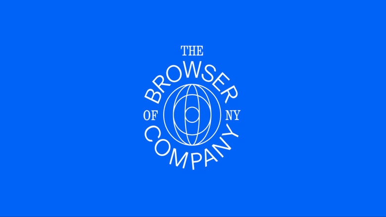 A logo on blue.