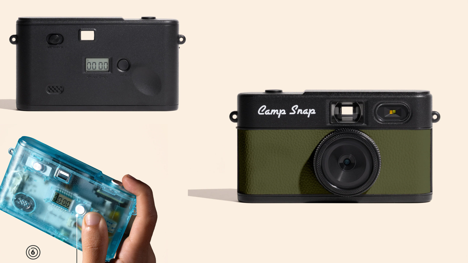The Camp Snap 2 screenless camera is 15 percent thinner than the original