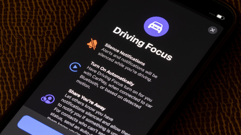 Driving Focus feature on an iPhone.