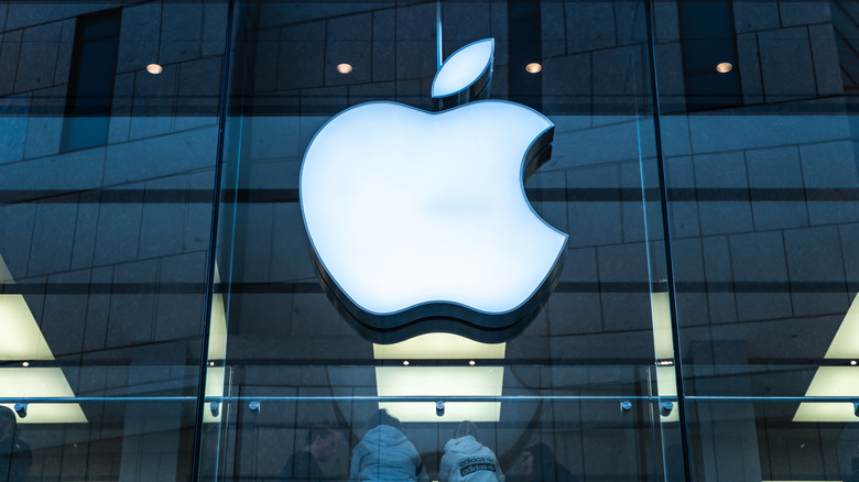 Apple logo shown at Apple Store