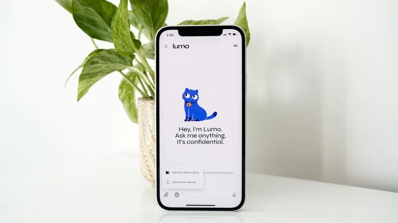 An on-device AI chatbot from Lumo, running on an iPhone.