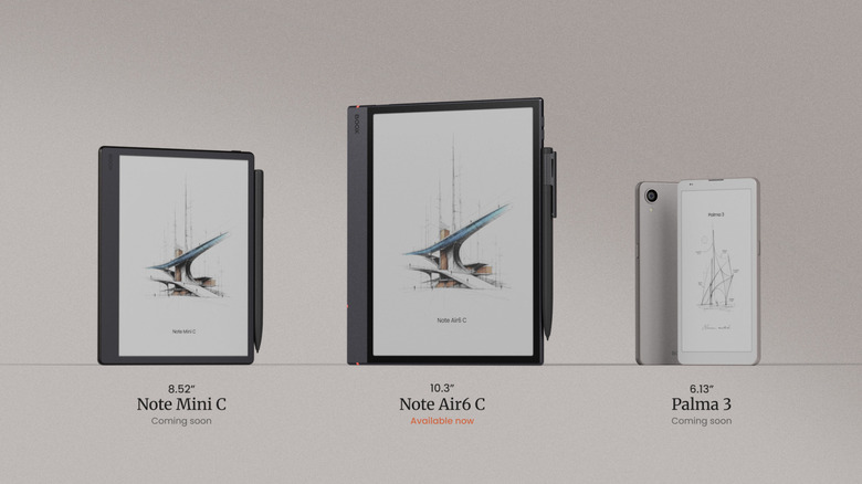 A line up of E Ink devices.