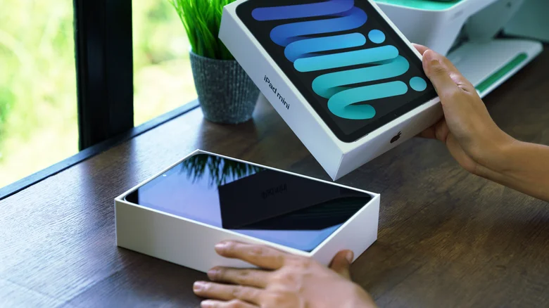 Taking a new iPad out of its box