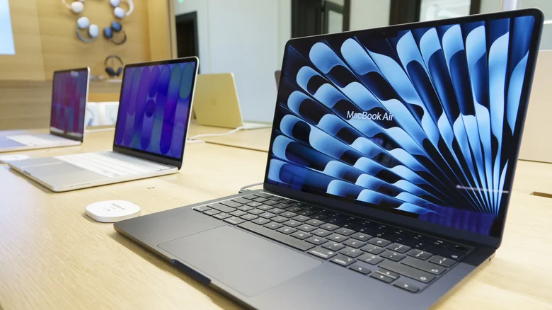 A MacBook Air on show at an Apple Store.