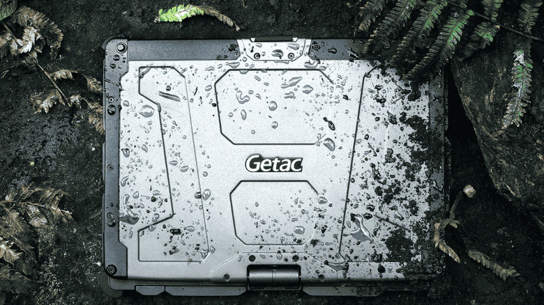 Getac B360 Pro fully rugged laptop with its reinforced chassis.