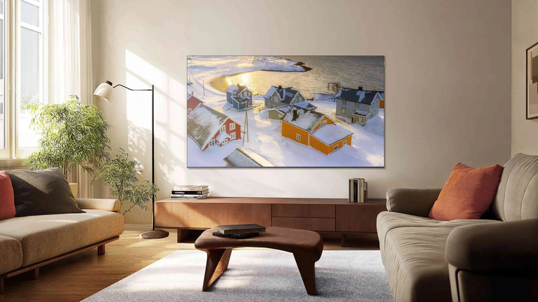 TCL's 98-inch P8L QD-Mini LED TV shown in a room for relative size
