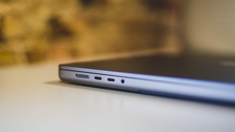 MacBook Pro with two USB-C ports.