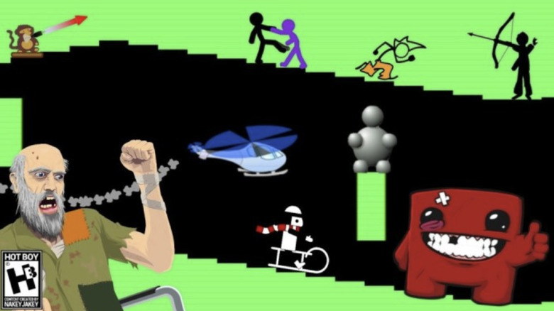 A composite of various Flash game characters.