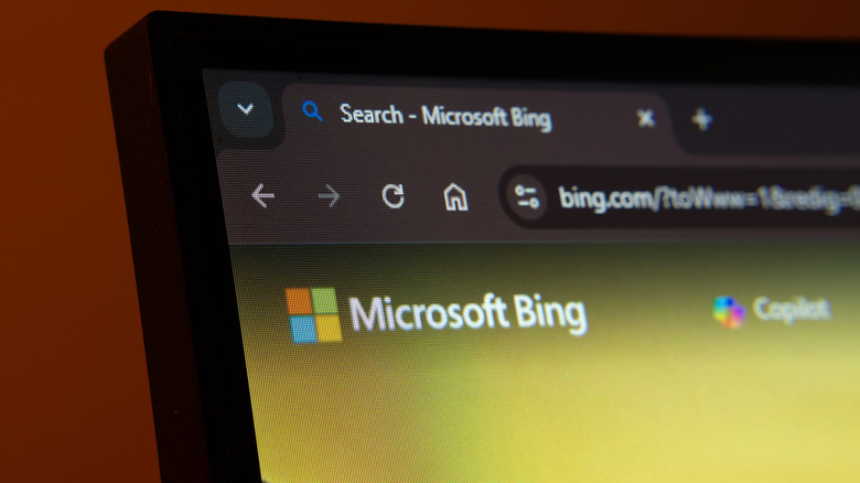A display showing Microsoft Bing search.