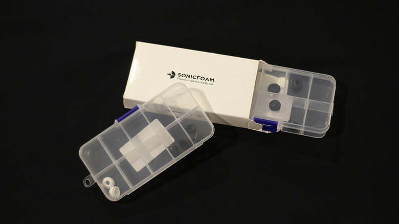 A pack of memory foam ear tips.