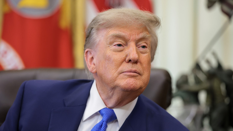 President Donald Trump at a signing in the Oval Office.