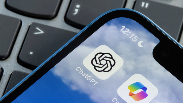 ChatGPT and Copilot apps on a smartphone.