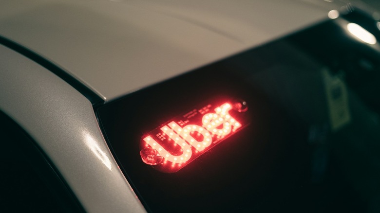 A lit-up sign that reads 