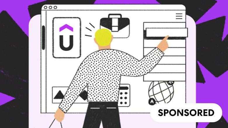 Udemy illustration of man touching a digital interface