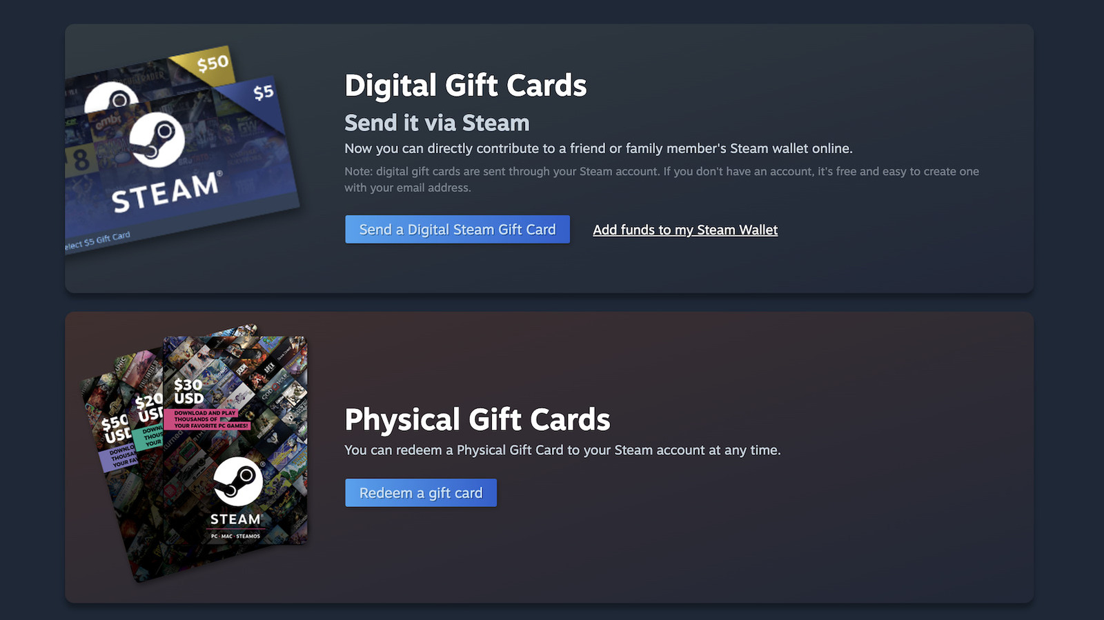 Valve will stop producing physical Steam gift cards because of scammers