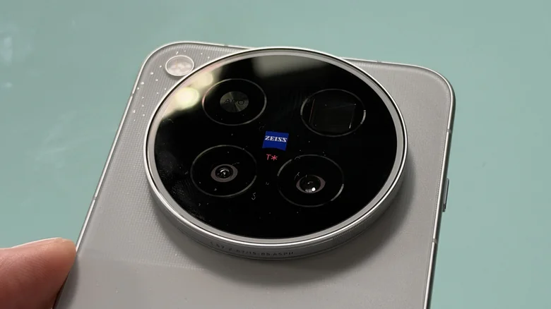 A close-up of the Vivo X500 Pro Max camera unit.