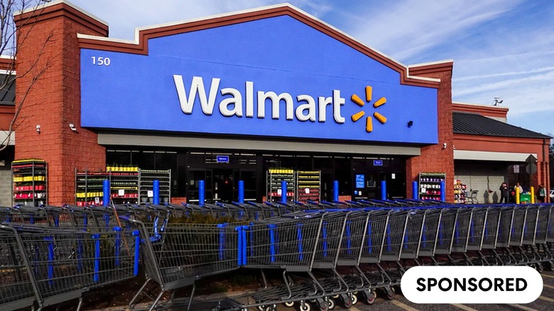 Walmart building with carts out front