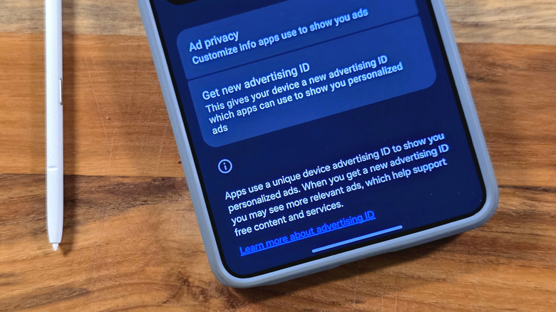 Google Ad settings on a Samsung Galaxy S26 Ultra.
