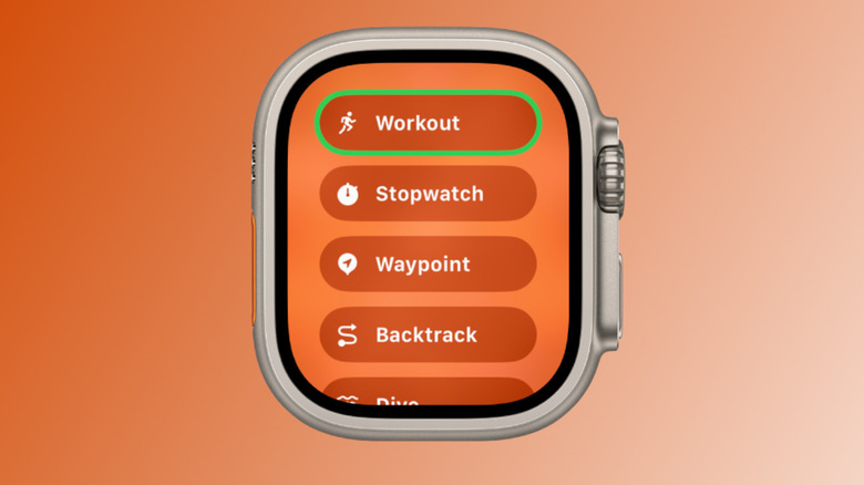 Customizing the action button on an Apple Watch Ultra.