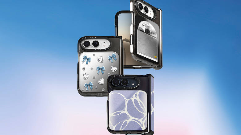 Three Casetify iPhone Duo cases in fun patterns.