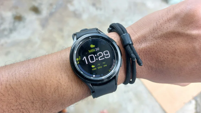 Samsung Galaxy Watch 4 worn on a wrist.