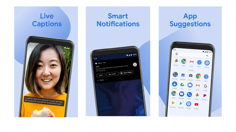 Android System Intelligence features as shown on the Google Play Store page.