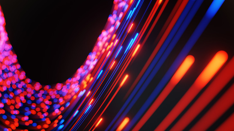 Abstraction of the inside of a fiber-optic cable.