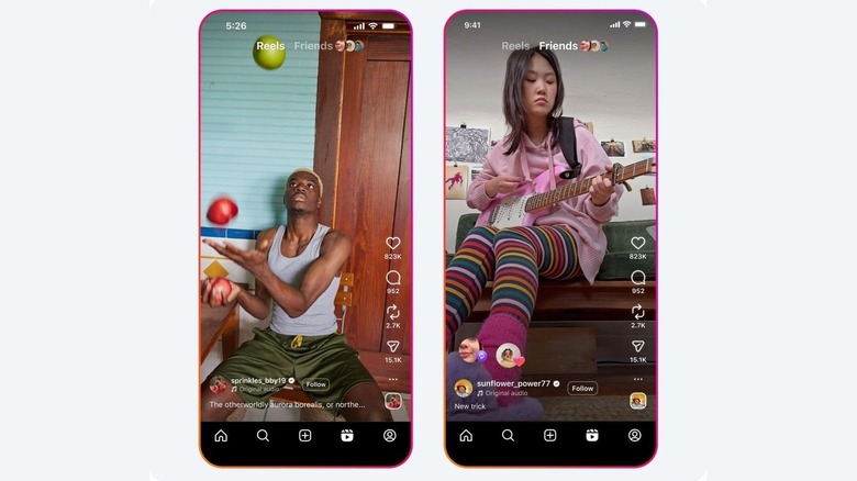 Two smartphone displays showcasing Instagram's report feature.
