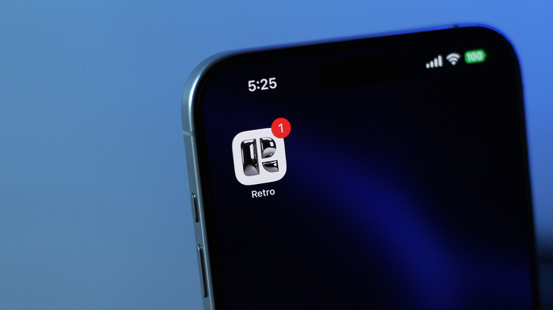 The Retro app icon on an iPhone.