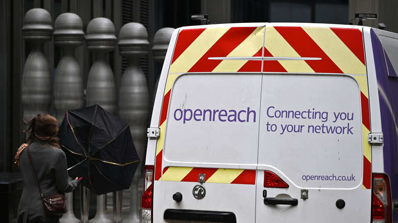 An Openreach van parked out on a street in London.
