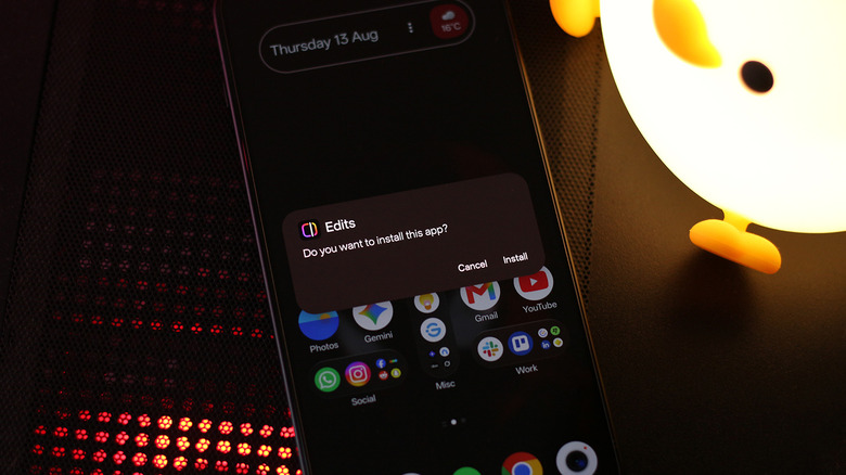 Installing an app using an APK file.