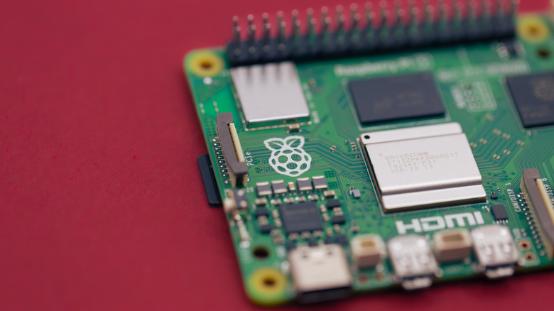 Closeup of a Raspberry Pi 5.