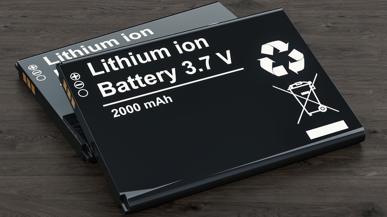 Close-up picture of two lithium-ion 2,000 mAh batteries