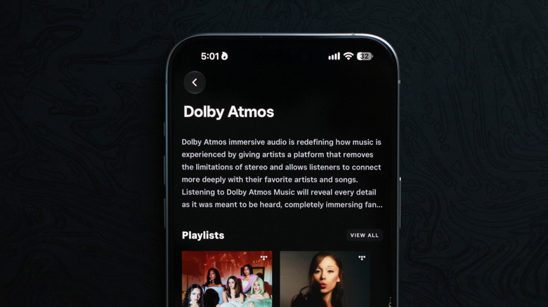 Dolby Atmos section in Tidal.