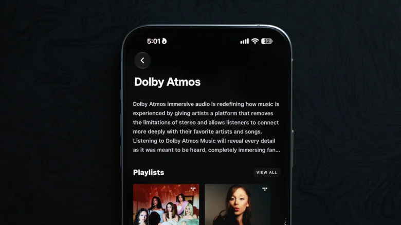 Dolby Atmos section in Tidal.