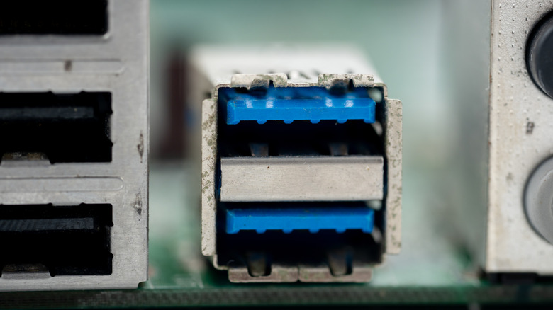 Two blue USB ports