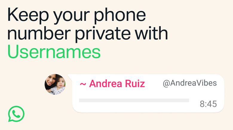 WhatsApp usernames