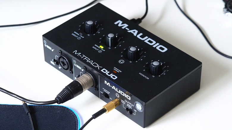 M-Audio's M-Track Duo USB audio interface for PCs.