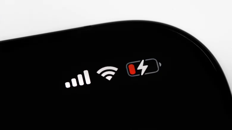 The battery icon on an iPhone.