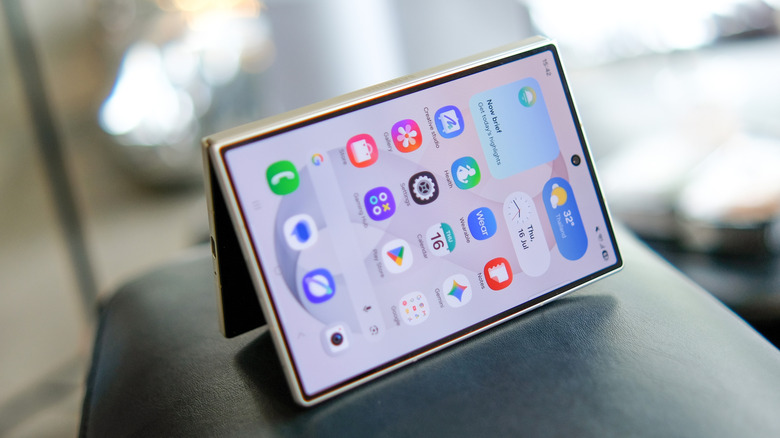An unfolded Samsung Galaxy Z Fold 8.