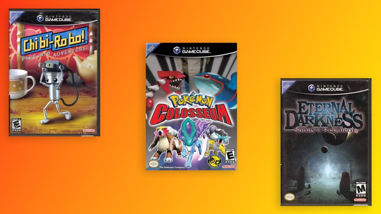 Three GameCube titles: Chibi-Robo!, Pokémon Colosseum and Eternal Darkness