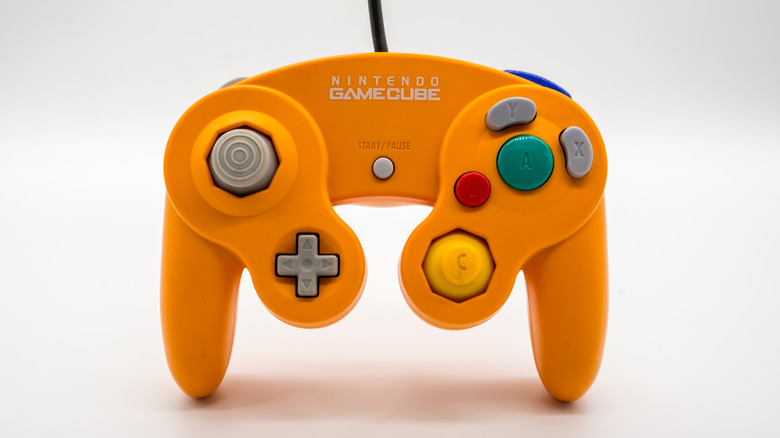 An orange GameCube controller