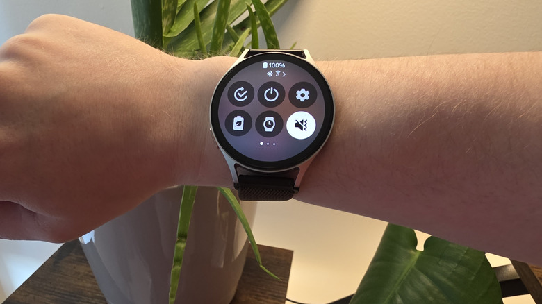 A person's arm wearing a Samsung Galaxy Watch7