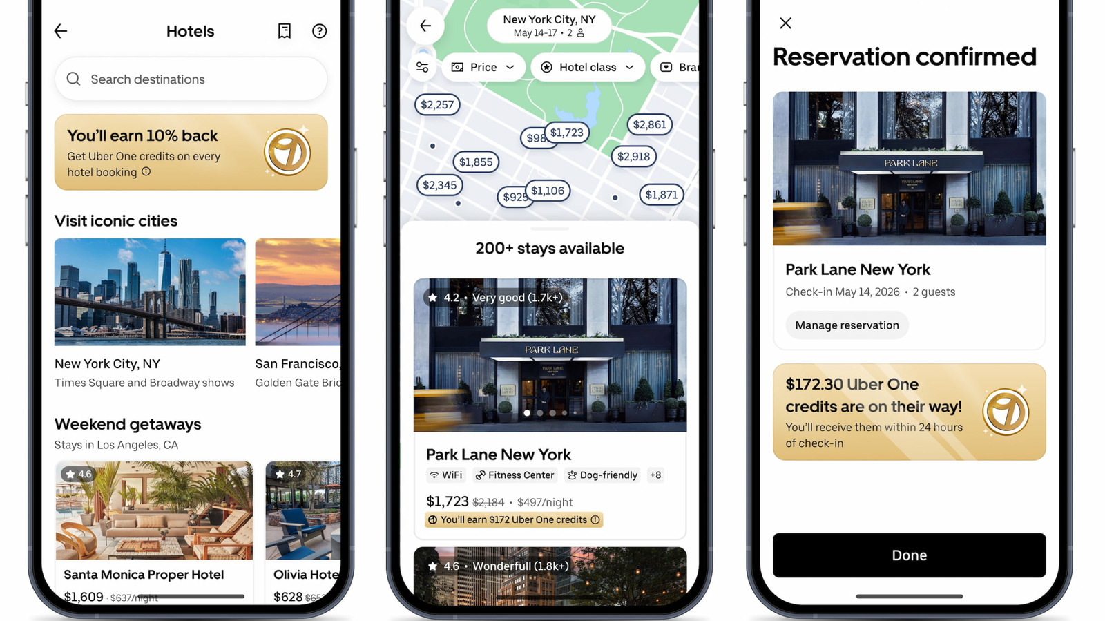 You can now book a hotel via the Uber app