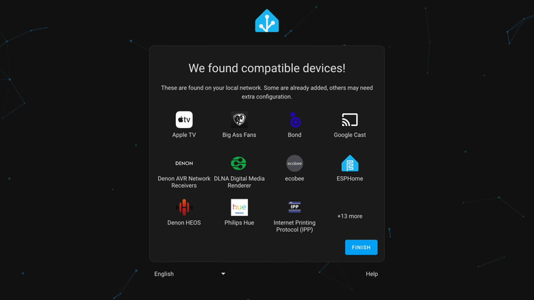 Screenshot of the Home Assistant setup screen: "We found compatible devices!"
