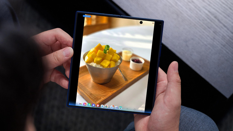Samsung Galaxy Z Fold7 held in hand